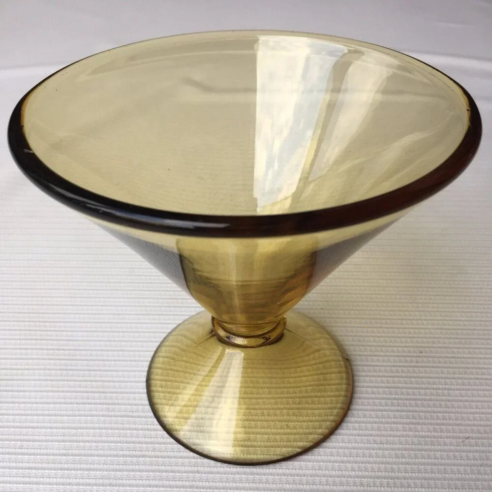 Novelty Martini Glass Gold Goblet Funnel Shape Barware Liquor Cup Retro Vintage
